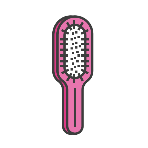 Comb, paddle, hair, haircut, hair dressing, brush, hairstyle icon